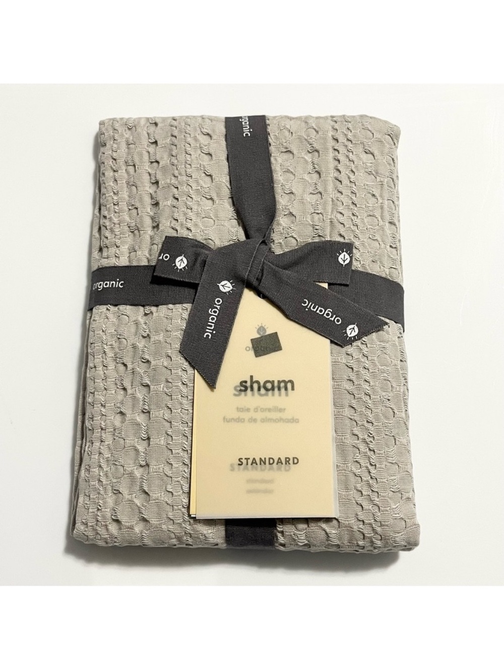 West Elm Textured Waffle Sham Grey